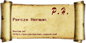 Percze Herman névjegykártya